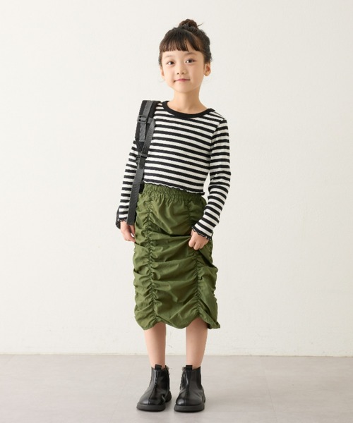 CIAOPANIC TYPY(チャオパニックティピー)の「【KIDS】コンパクト長袖ボーダーTEE(Tシャツ/カットソー・キッズ・ピンク/グリーン/ブラック・SMALL/XX-LARGE/X-LARGE/LARGE/MEDIUM)」の12枚目の写真