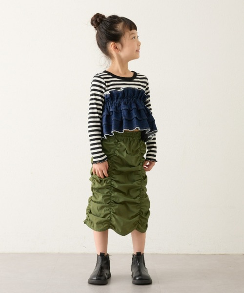 CIAOPANIC TYPY(チャオパニックティピー)の「【KIDS】コンパクト長袖ボーダーTEE(Tシャツ/カットソー・キッズ・ピンク/グリーン/ブラック・SMALL/XX-LARGE/X-LARGE/LARGE/MEDIUM)」の15枚目の写真