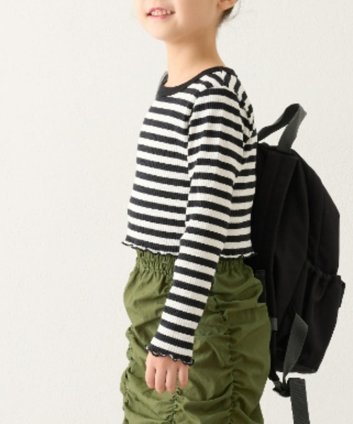 CIAOPANIC TYPY(チャオパニックティピー)の「【KIDS】コンパクト長袖ボーダーTEE(Tシャツ/カットソー・キッズ・ピンク/グリーン/ブラック・SMALL/XX-LARGE/X-LARGE/LARGE/MEDIUM)」の17枚目の写真
