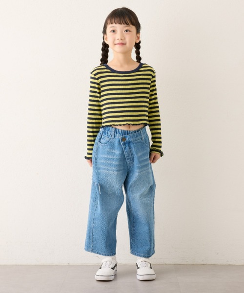 CIAOPANIC TYPY(チャオパニックティピー)の「【KIDS】コンパクト長袖ボーダーTEE(Tシャツ/カットソー・キッズ・ピンク/グリーン/ブラック・SMALL/XX-LARGE/X-LARGE/LARGE/MEDIUM)」の19枚目の写真
