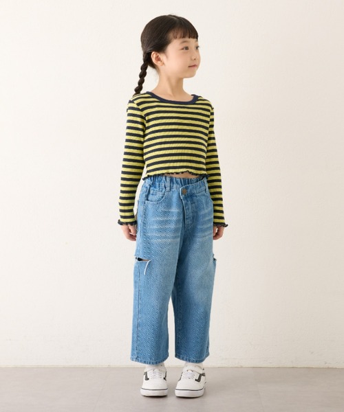 CIAOPANIC TYPY(チャオパニックティピー)の「【KIDS】コンパクト長袖ボーダーTEE(Tシャツ/カットソー・キッズ・ピンク/グリーン/ブラック・SMALL/XX-LARGE/X-LARGE/LARGE/MEDIUM)」の20枚目の写真