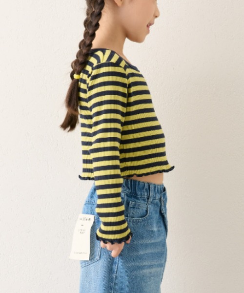 CIAOPANIC TYPY(チャオパニックティピー)の「【KIDS】コンパクト長袖ボーダーTEE(Tシャツ/カットソー・キッズ・ピンク/グリーン/ブラック・SMALL/XX-LARGE/X-LARGE/LARGE/MEDIUM)」の22枚目の写真