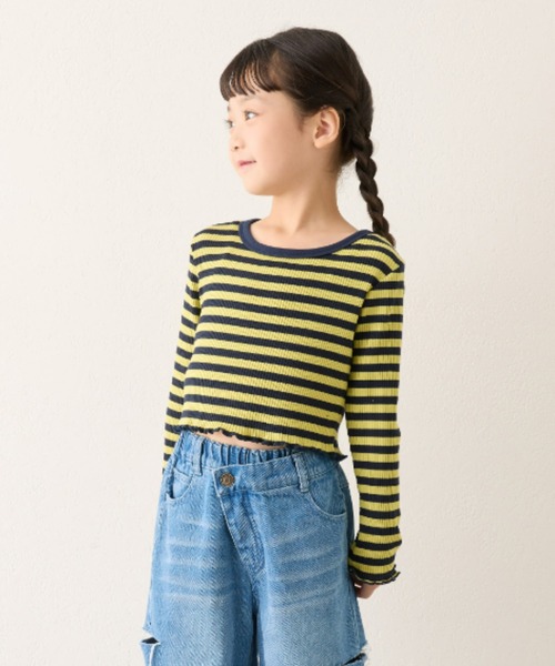 CIAOPANIC TYPY(チャオパニックティピー)の「【KIDS】コンパクト長袖ボーダーTEE(Tシャツ/カットソー・キッズ・ピンク/グリーン/ブラック・SMALL/XX-LARGE/X-LARGE/LARGE/MEDIUM)」の18枚目の写真