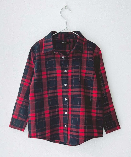 ZI-ON（ジーオン）の「フランネル チェックシャツ（シャツ/ブラウス・キッズ・グリーン系その他/レッド系その他/ブラック系その他/ブラウン系その他/ネイビー系/ネイビー系1/ブラック×ホワイト/ブラウン系その他2/グリーン系その他2/グリーン系その他3/グリーン系その他4/レッド系その他2/レッド系その他3/レッド系その他4/レッド系その他5/レッド系その他6・110cm/120cm/130cm/140cm/150cm/160cm）」の11枚目の写真