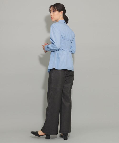 Ray BEAMS（レイビームス）の「シャーリング ビスチェ シャツ（シャツ/ブラウス・レディース・ライトブルー/ホワイト・ONE SIZE）」の10枚目の写真