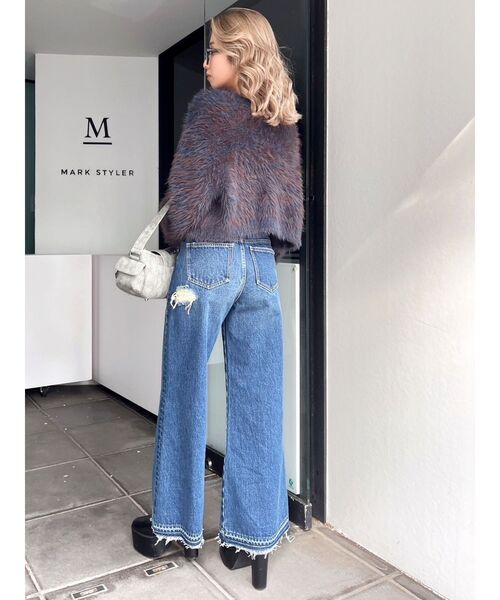 GYDA（ジェイダ）の「シャギーニットショートカーディガン（カーディガン/ボレロ・レディース・その他2/グレー/オフホワイト・FREE）」の18枚目の写真