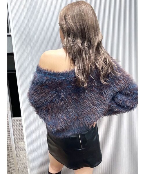 GYDA（ジェイダ）の「シャギーニットショートカーディガン（カーディガン/ボレロ・レディース・その他2/グレー/オフホワイト・FREE）」の13枚目の写真