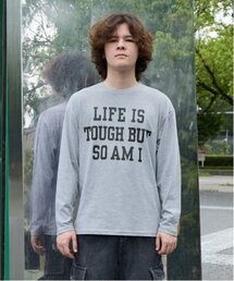 【大人向けサイズあり】【プチプラ】フロントメッセージロゴ長袖Tシャツ