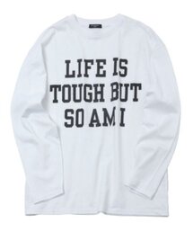 【大人向けサイズあり】【プチプラ】フロントメッセージロゴ長袖Tシャツ