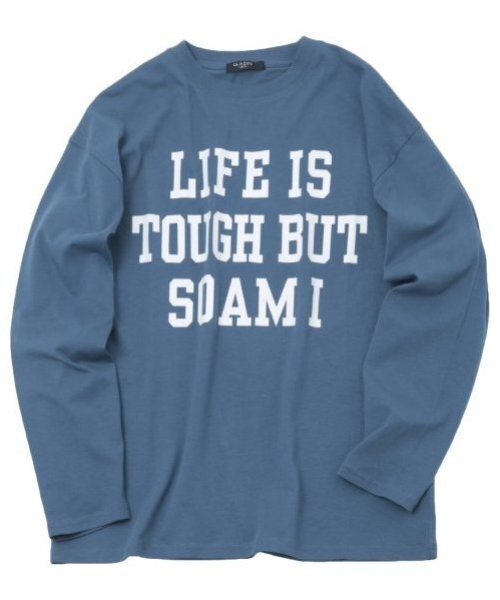 GLAZOS（グラソス）の「【大人向けサイズあり】【プチプラ】フロントメッセージロゴ長袖Tシャツ（Tシャツ/カットソー・キッズ・ブラック/グレー/オレンジ/ベージュ/インディゴブルー/ホワイト・140cm/150cm/160cm/170cm）」の5枚目の写真