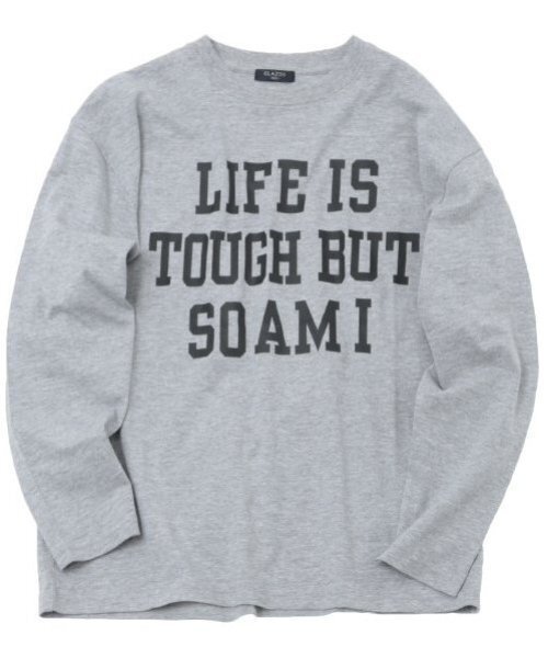 GLAZOS（グラソス）の「【大人向けサイズあり】【プチプラ】フロントメッセージロゴ長袖Tシャツ（Tシャツ/カットソー・キッズ・ブラック/グレー/オレンジ/ベージュ/インディゴブルー/ホワイト・140cm/150cm/160cm/170cm）」の18枚目の写真