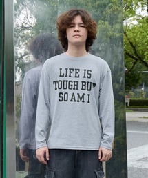 GLAZOS | 【プチプラ】フロントメッセージロゴ長袖Tシャツ(Tシャツ/カットソー)