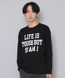 GLAZOS | 【プチプラ】フロントメッセージロゴ長袖Tシャツ(Tシャツ/カットソー)