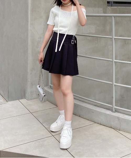 INGNI（イング）の「サイドベルトプリーツスカパン（スカート・レディース・グレー/ブラック・FREE）」の11枚目の写真