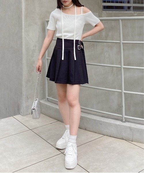 INGNI（イング）の「サイドベルトプリーツスカパン（スカート・レディース・グレー/ブラック・FREE）」の12枚目の写真