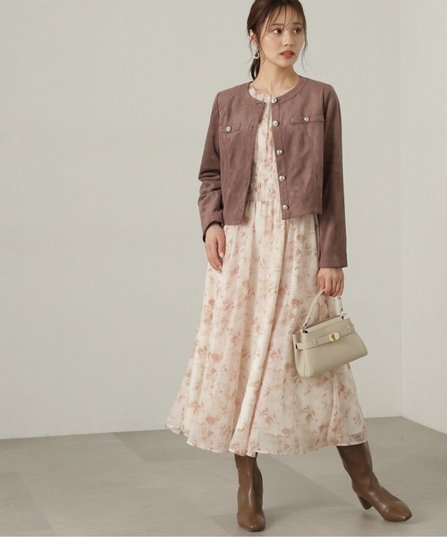 PROPORTION BODY DRESSING(プロポーションボディドレッシング)の「花柄シャーリングワンピース / 1214240905(ワンピース・レディース・ブラック/ベージュ・SMALL/MEDIUM)」の15枚目の写真