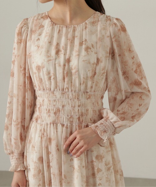 PROPORTION BODY DRESSING(プロポーションボディドレッシング)の「花柄シャーリングワンピース / 1214240905(ワンピース・レディース・ブラック/ベージュ・SMALL/MEDIUM)」の19枚目の写真