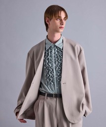 JUNRED | 【セットアップ対応】リラックスミニマルノーカラージャケット(ノーカラージャケット)