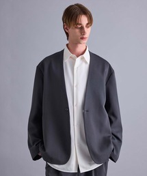 JUNRED | 【 セットアップ対応 】リラックスミニマルノーカラーJK(ノーカラージャケット)