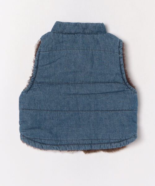 DILASH（ディラッシュ）の「リバーシブルボアベスト（ベスト・キッズ・ネイビー/ストライプ/ブルー・80/90/100/110/120/130/140）」の14枚目の写真