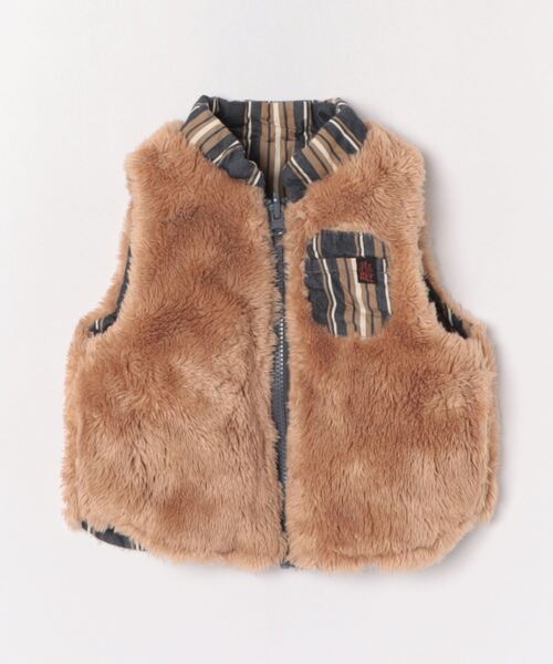 DILASH（ディラッシュ）の「リバーシブルボアベスト（ベスト・キッズ・ネイビー/ストライプ/ブルー・80/90/100/110/120/130/140）」の16枚目の写真