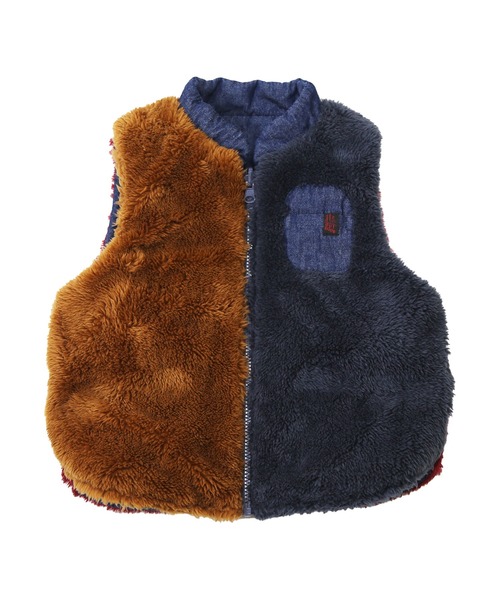 DILASH（ディラッシュ）の「リバーシブルボアベスト（ベスト・キッズ・ネイビー/ストライプ/ブルー・80/90/100/110/120/130/140）」の6枚目の写真