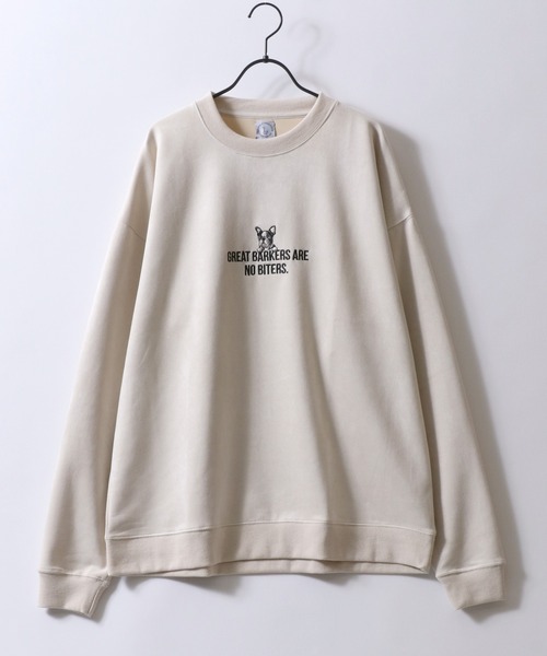 セール】Animal Embroidery Punch the dough Suede Sweat shirt