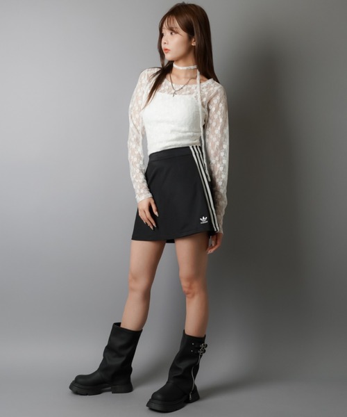 SPINNS(スピンズ)の「ZIP!で紹介されました♪【セットアイテム】タイ付き長袖ショート丈レースカットソー(Tシャツ/カットソー・レディース・ホワイト/ブラック/カーキ/バーガンディー/キナリ/グレー・ONESIZE)」の22枚目の写真