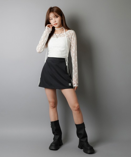 SPINNS(スピンズ)の「ZIP!で紹介されました♪【セットアイテム】タイ付き長袖ショート丈レースカットソー(Tシャツ/カットソー・レディース・ホワイト/ブラック/カーキ/バーガンディー/キナリ/グレー・ONESIZE)」の20枚目の写真