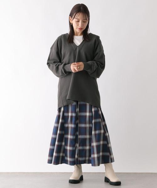 LEPSIM（レプシィム）の「スキッパーフードチュニック　130169（チュニック・レディース・レッド/アイボリー/チャコールグレー・FREE）」の10枚目の写真