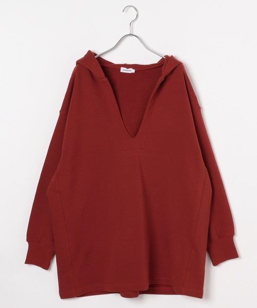 LEPSIM（レプシィム）の「スキッパーフードチュニック　130169（チュニック・レディース・レッド/アイボリー/チャコールグレー・FREE）」の20枚目の写真