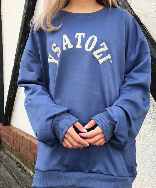 SHEPP(シープ)の「プリント プルオーバー(スウェット・レディース・ブラウン/ネイビー・L/2XL)」の1枚目の写真