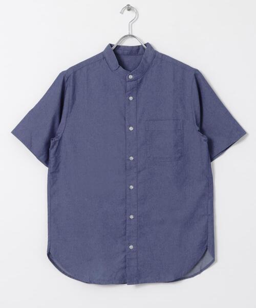 ITEMS URBANRESEARCH（アイテムズ アーバンリサーチ）の「TCインディゴ バンドカラー半袖シャツ（シャツ/ブラウス・メンズ・ライトブルー/ブルー/ネイビー・MEDIUM/LARGE）」の9枚目の写真