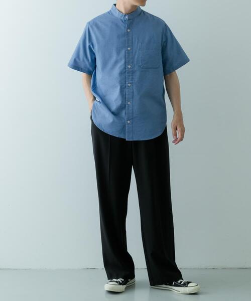 ITEMS URBANRESEARCH（アイテムズ アーバンリサーチ）の「TCインディゴ バンドカラー半袖シャツ（シャツ/ブラウス・メンズ・ライトブルー/ブルー/ネイビー・MEDIUM/LARGE）」の14枚目の写真