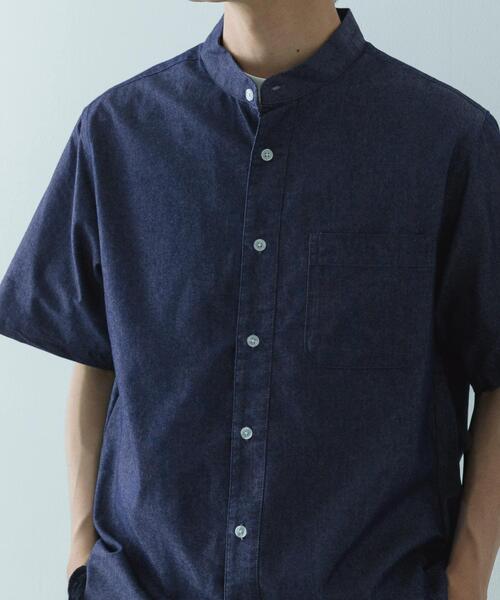 ITEMS URBANRESEARCH（アイテムズ アーバンリサーチ）の「TCインディゴ バンドカラー半袖シャツ（シャツ/ブラウス・メンズ・ライトブルー/ブルー/ネイビー・MEDIUM/LARGE）」の21枚目の写真