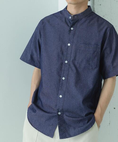 ITEMS URBANRESEARCH（アイテムズ アーバンリサーチ）の「TCインディゴ バンドカラー半袖シャツ（シャツ/ブラウス・メンズ・ライトブルー/ブルー/ネイビー・MEDIUM/LARGE）」の22枚目の写真