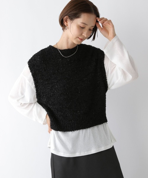 完売品◎LEPSIM レプシィム ゆきは ギャザー2WAYベスト ブラック 黒