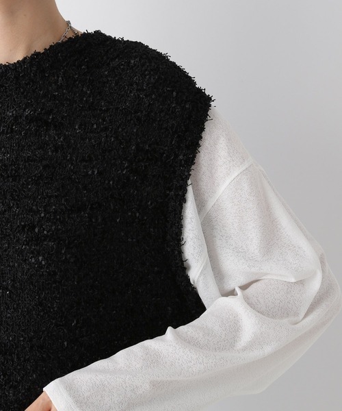 LEPSIM（レプシィム）の「5ゲージフラッグヤーンベスト　143376（ベスト・レディース・ブラック/アイボリー・FREE）」の15枚目の写真