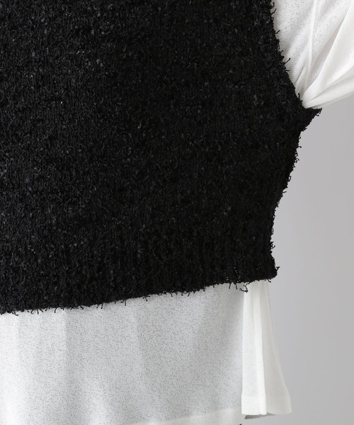 LEPSIM（レプシィム）の「5ゲージフラッグヤーンベスト　143376（ベスト・レディース・ブラック/アイボリー・FREE）」の16枚目の写真