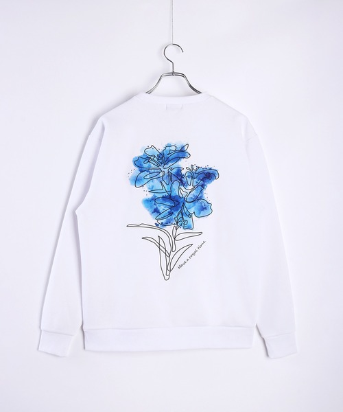 WESTSEA(ウエストシー)の「バックプリント 水彩画タッチ 花柄 裏起毛 スウェット 長袖トレーナー(スウェット・メンズ・ブラック/ホワイト系その他/ホワイト/ホワイト系その他2/ブラック系その他/ブラック系その他2・L/M)」の8枚目の写真