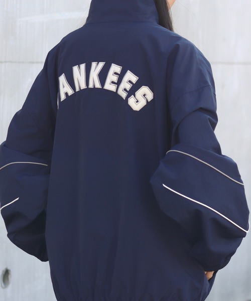 【ドジャース】MLB ナイロントラックブルゾン　ネイビー　Lサイズ MLB/メジャーリーグベースボール 別注 ワッペン刺繍 オーバー