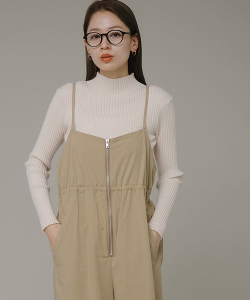 URBAN RESEARCH Sonny Label（アーバンリサーチサニーレーベル）の「フロントジップキャミサロペット（サロペット/オーバーオール・レディース・ブラック/ベージュ・FREE）」の12枚目の写真