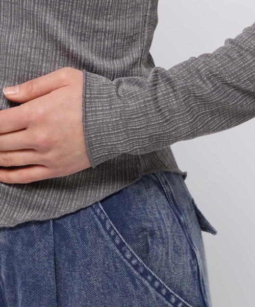 3.3 Field Trip （3.3フィールドトリップ）の「3.3 Field Trip／ヘンケイシャーリング長袖T（Tシャツ/カットソー・レディース・チャコール/アイボリー/カーキ/ライトブルー/クリーム/グレー・FREE）」の11枚目の写真