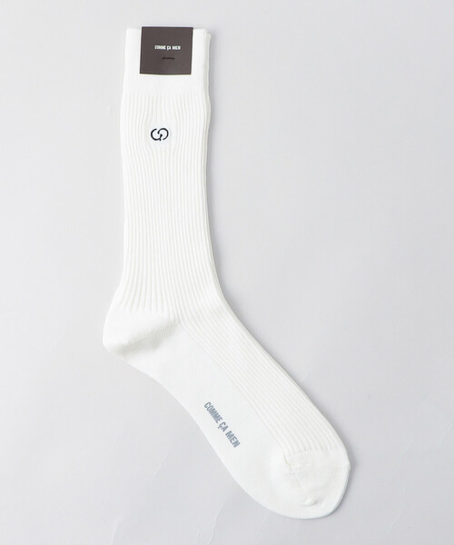 COMME CA MEN（コムサメン）の「ワンポイント リブソックス（ソックス/靴下・メンズ・グレー/ブラック/ホワイト・27.0cm）」の2枚目の写真