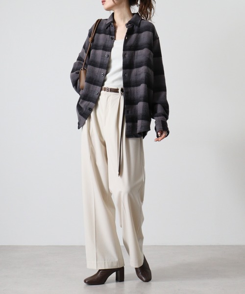 FUNALIVE(ファンアライブ)の「Heavy twill check shirt / ヘビーツイル チェックシャツ(シャツ/ブラウス・メンズ・ブラック/チャコール/ブラウン・L/M/XL)」の9枚目の写真