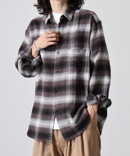 FUNALIVE(ファンアライブ)の「Heavy twill check shirt / ヘビーツイル チェックシャツ(シャツ/ブラウス・メンズ・ブラック/チャコール/ブラウン・L/M/XL)」の11枚目の写真
