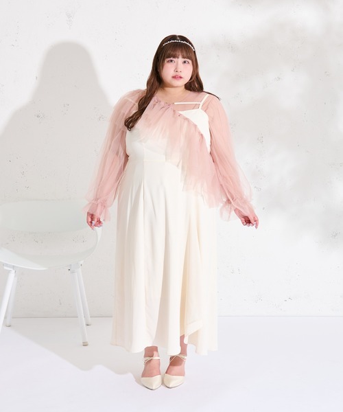 Louiosy(ルオシー)の「【大きいサイズ】マルチウェイチュールブラウスセット(シャツ/ブラウス・レディース・ピンク/アイボリー/ブルー・4L/3L)」の20枚目の写真