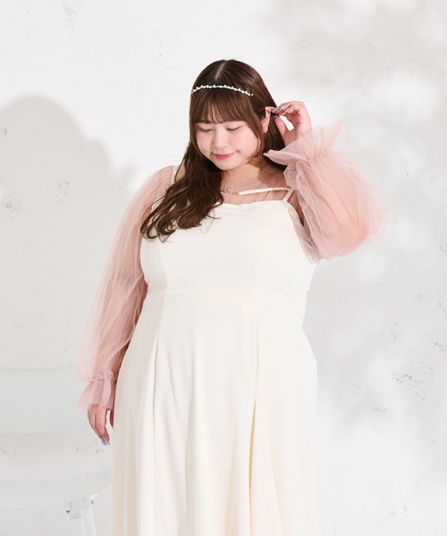 Louiosy(ルオシー)の「【大きいサイズ】マルチウェイチュールブラウスセット(シャツ/ブラウス・レディース・ピンク/アイボリー/ブルー・4L/3L)」の22枚目の写真