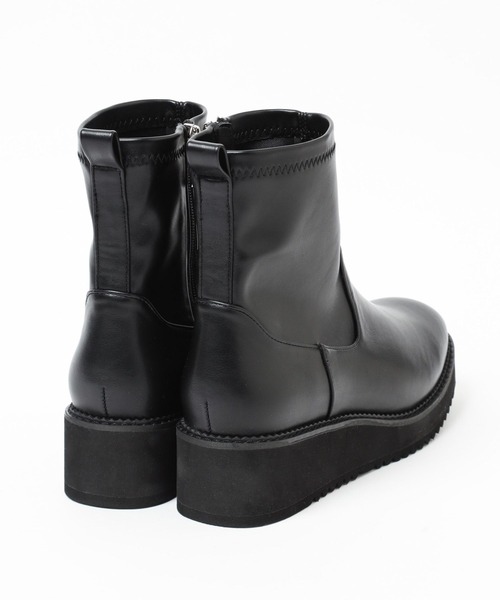 milk tea♡　グラムリップス 厚底ブーツ ジッパー付き セール】ソフトFIT軽量厚底ブーツ/146749（ブーツ）｜Elura（エルーラ