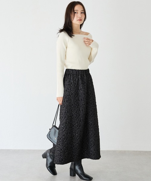 LAVEANGE(ラビアンジェ)の「【静電気防止/洗える】2WAYスクエアリブニット(ニット/セーター・レディース・ブラック/オフホワイト/ラベンダー・M/LL/3L/4L)」の17枚目の写真